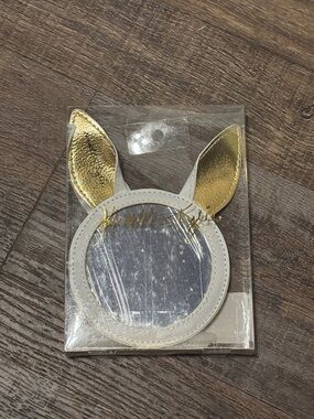 Kendall & Kylie Kids Bunny Ear Pocket Mirror in White and Gold